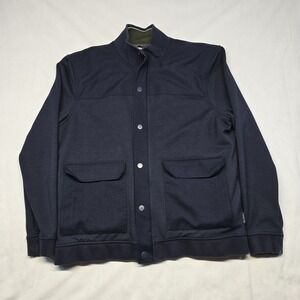 Ted Baker London Men's Size 5 (XL) Kaptain Jacket Bomber Navy Blue snap & zip EC